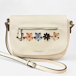 Liz Claiborne Crossbody Bag Women’s One Size White Floral Appliqué Spring